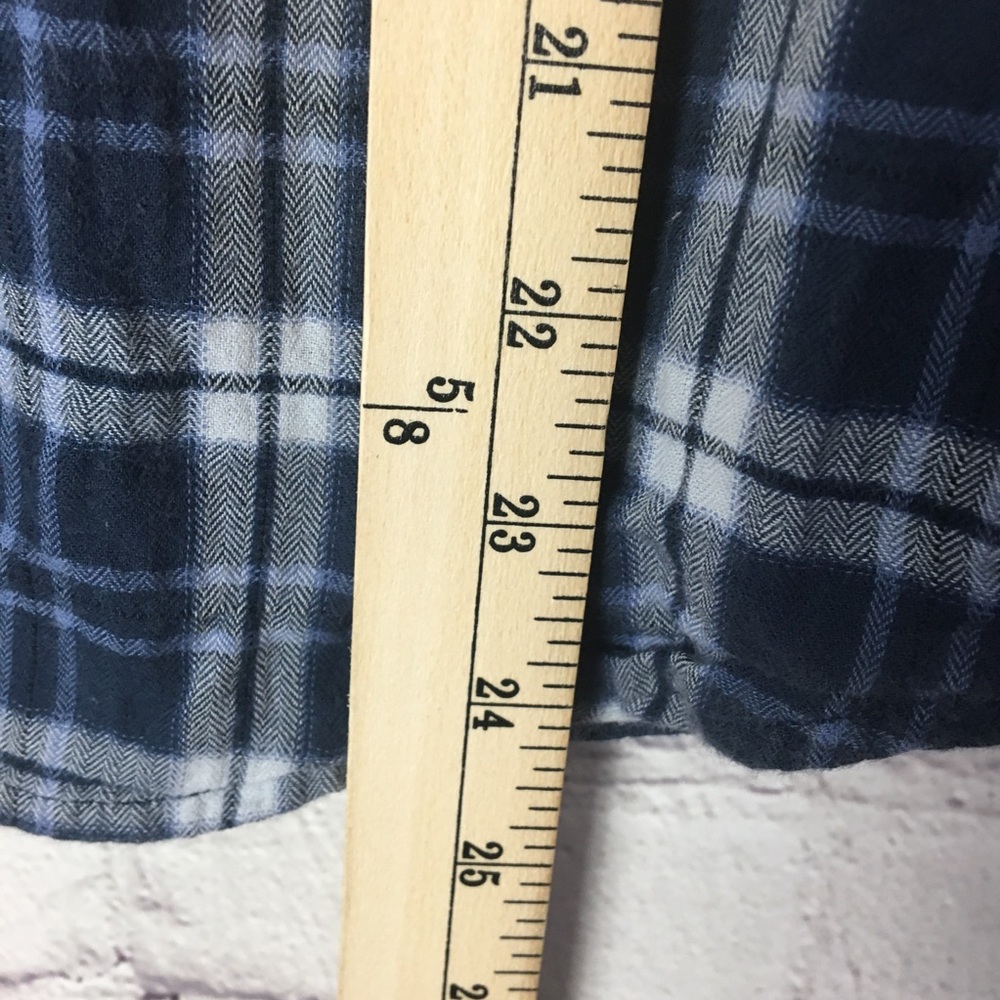 Banana Republic Blue Plaid Flannel Ruffle Shirt - Picture 13 of 16